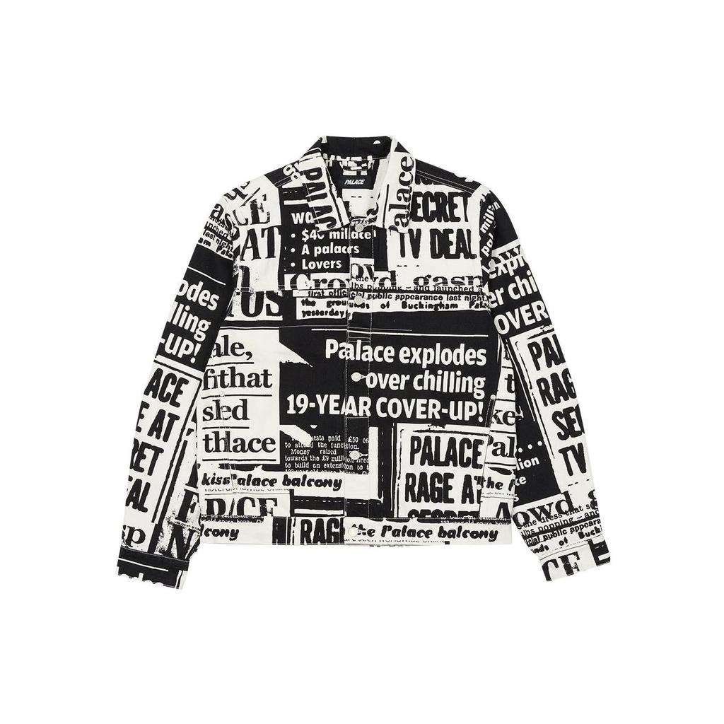 Palace Tabloid Denim Jacket Black Unisex Outerwear Multi-Color P23SHT002
