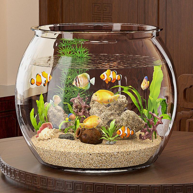 Round Fish Tank Transparent Round Ornamental Fish Tank Portable Small Fish Bowl Small Ornamental Home Decor for Ornamental Fish