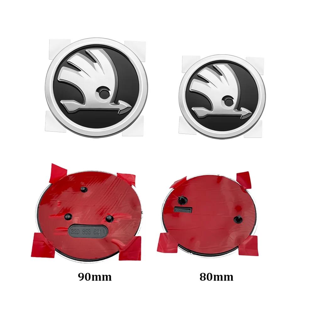 80mm 90mm ABS Auto Front Heck Emblem Aufkleber Styling für Skoda Octavia 2 3 Fabia Kamiq Kapoq Kodiaq Rapid Superb Yeti etc.