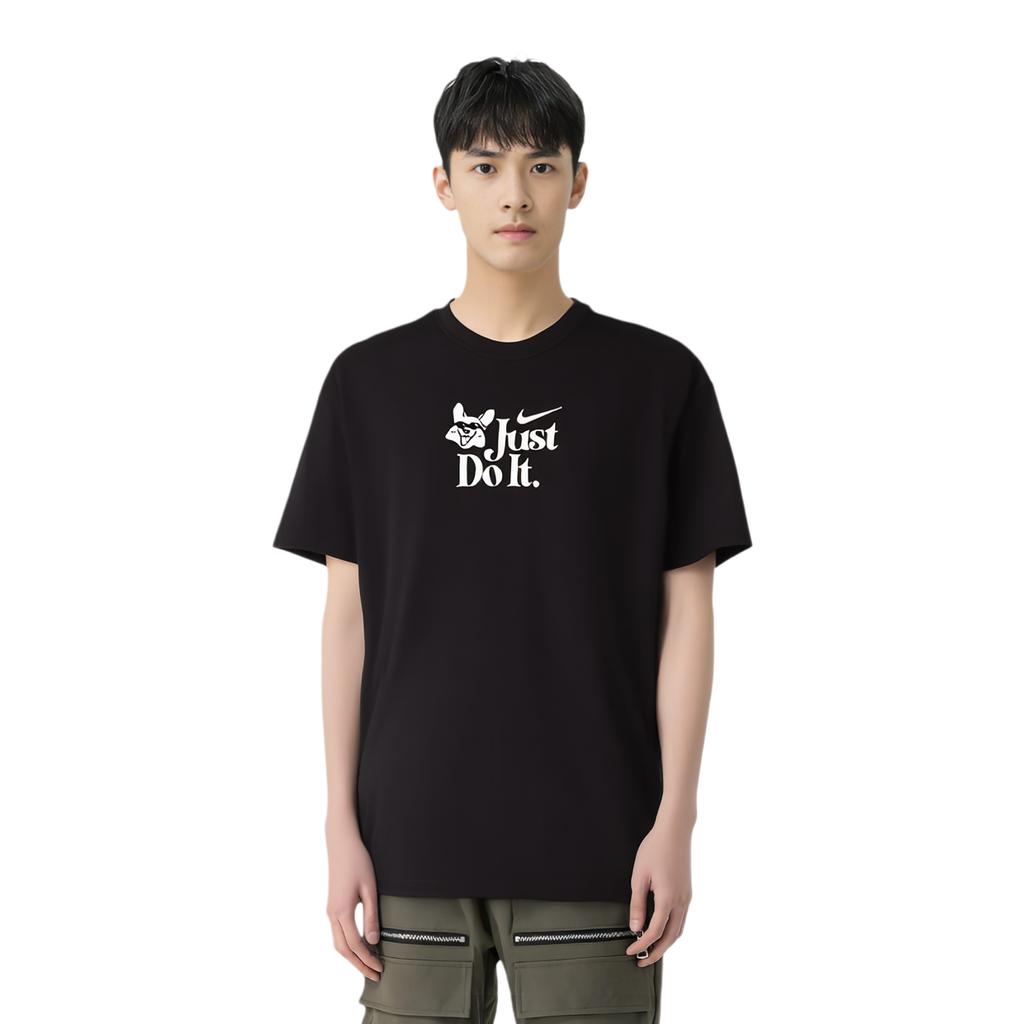 Nike Letter Print Crew Neck Sports Short Sleeve T-Shirt Men Tops Black FV1129-010