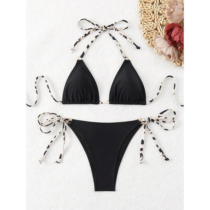 Sexy Bikini 2026 Women Swimsuit Halter Tie Back Micro Thong Bikini Set Lace Up Female Swimwear for Woman Beach Wear Bathing Suit