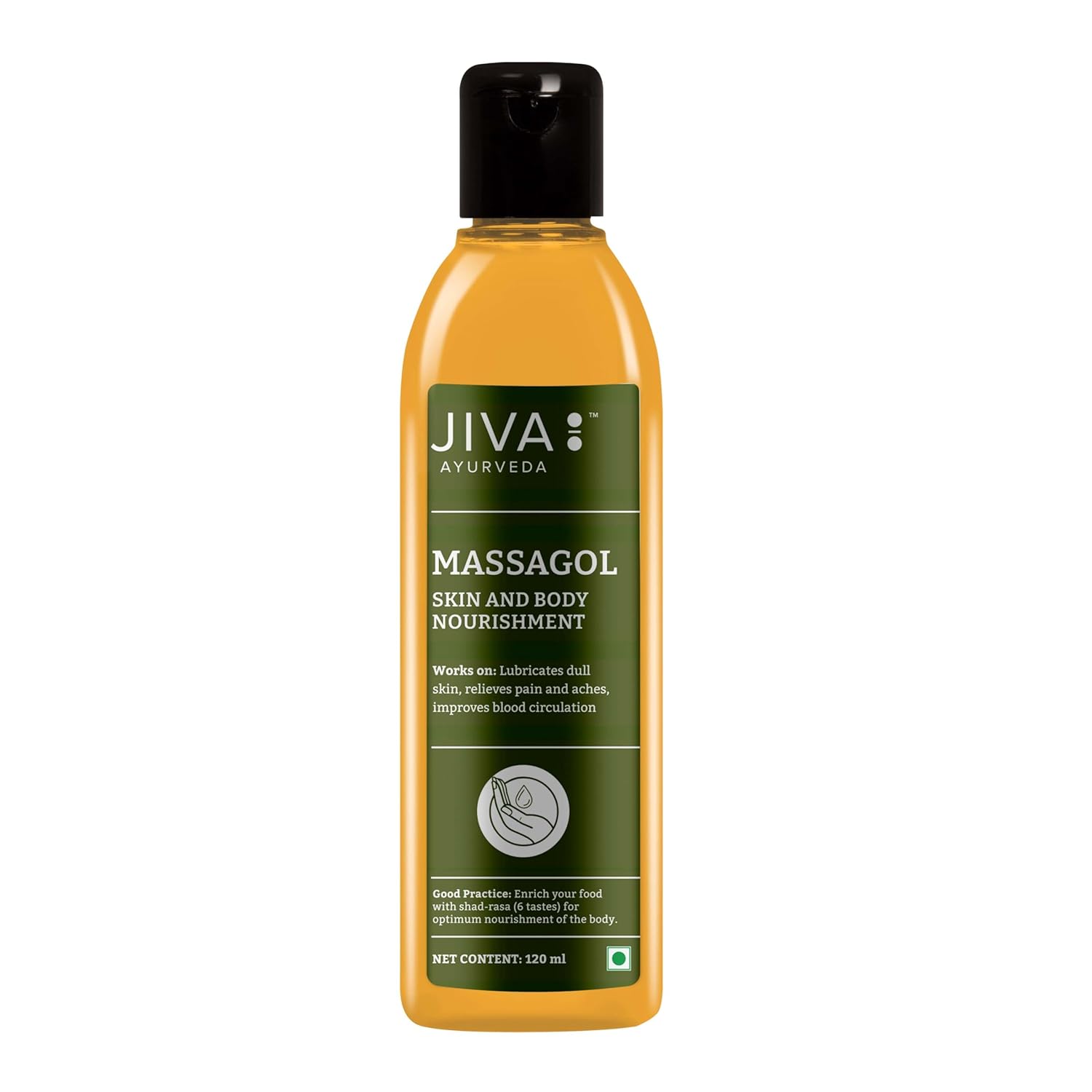 Масло Jiva Massagol 120 мл, 1 шт. | Аюрведическое массажное масло для снятия мышечной боли и омоложения кожи