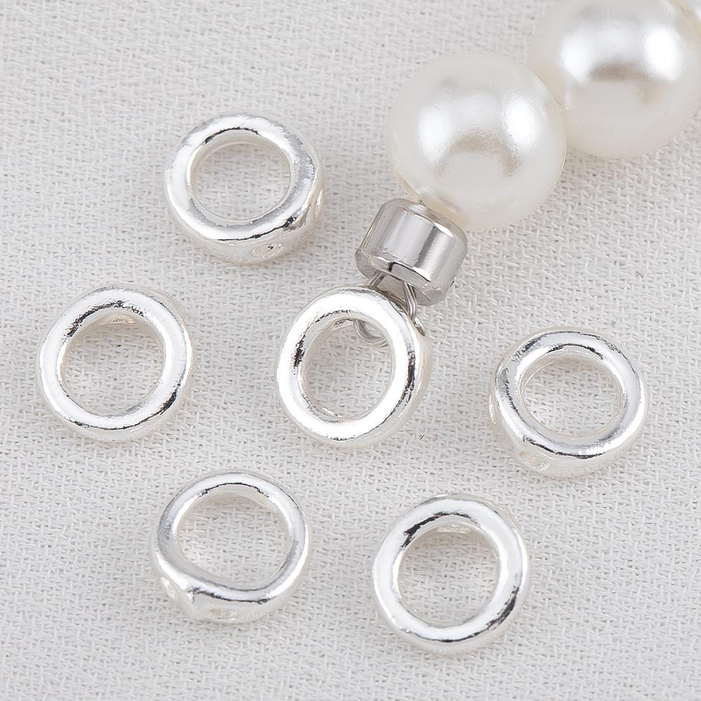 10pcs/20pcs Brass End Bead Tip Double Hole Connector Rings End Caps For Necklace Bracelet Keychain Jewelry Making Accessory