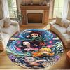 Demon Slayer Print Round Rug, Washable Floor Carpet, For Entryway Dorm Laundry Room Office Study, Home Decor Birthday Christmas Gift