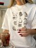 Women's Retro Cat Print T-Shirt Women's Crewneck Casual Short Sleeve T-Shirt Harajuku Streetwe