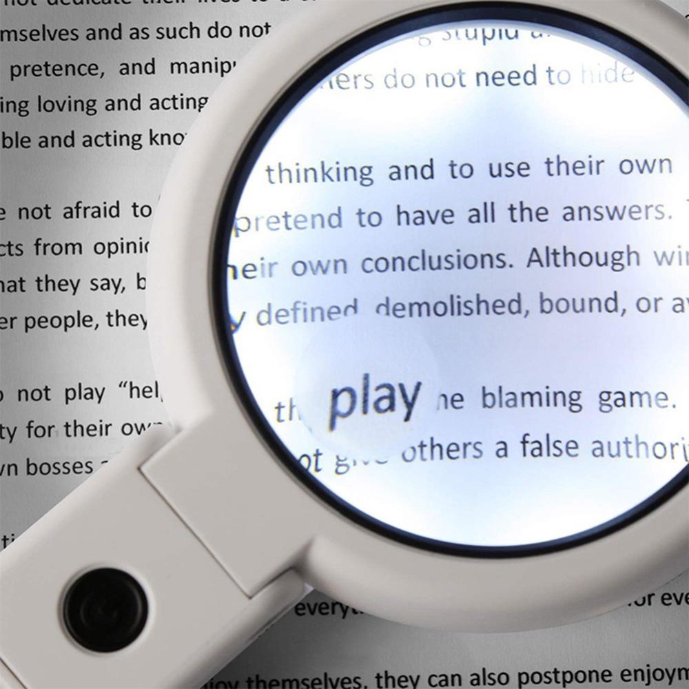 Handheld Magnifier Foldable Loupe 11X 5X Magnifying Glass  Book Reading
