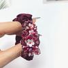 New Arrvial Luxurious Acrylic Flower Scrunchie Hair Tie Satin Crystal Ponytail Holder Fashionable Women Hair Accessories