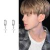 Classic Korean Style Star Earrings: Four-Point Star Ear Cuffs with Dangle Earrings In a Simple, Trendy Design for Men.