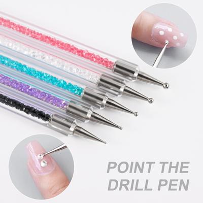 5PCS Stripe Liner Brush Set Nail Painting Pen Dotting Tool Rhinestone Picker Nail Art Accessories for Beauty Health