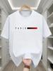 Summer Unisexs 100 pure cotton casual fashion Paris pattern creative printing loose sports round neck short sleeved Tshirt top