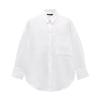 Za Spring/Summer New Style White Sun Protection Shirt Lapel Loose Breasted Single Pocket Linen Shirt 8372036