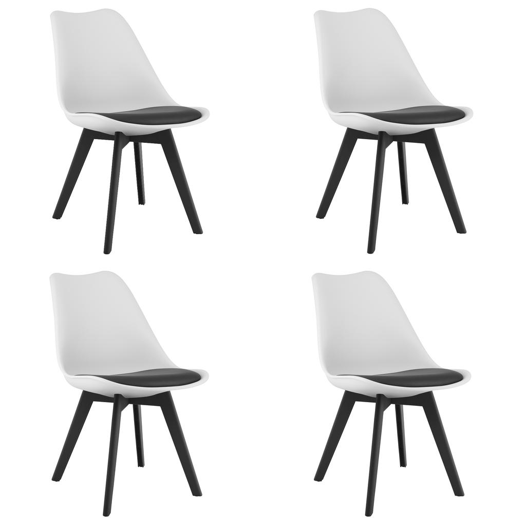 MARK Chair Black and White / Black Legs X 4