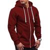 Men‘s  Color Zipper Pullover Long Sleeve Hooded Sweatshirt Tops Blouse