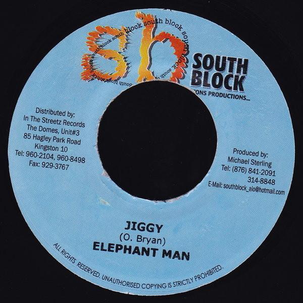 7inch Record ELEPHANT MAN - Jiggy NONE South Block 2003 Jamaica Reggae, Ska & Dub Used