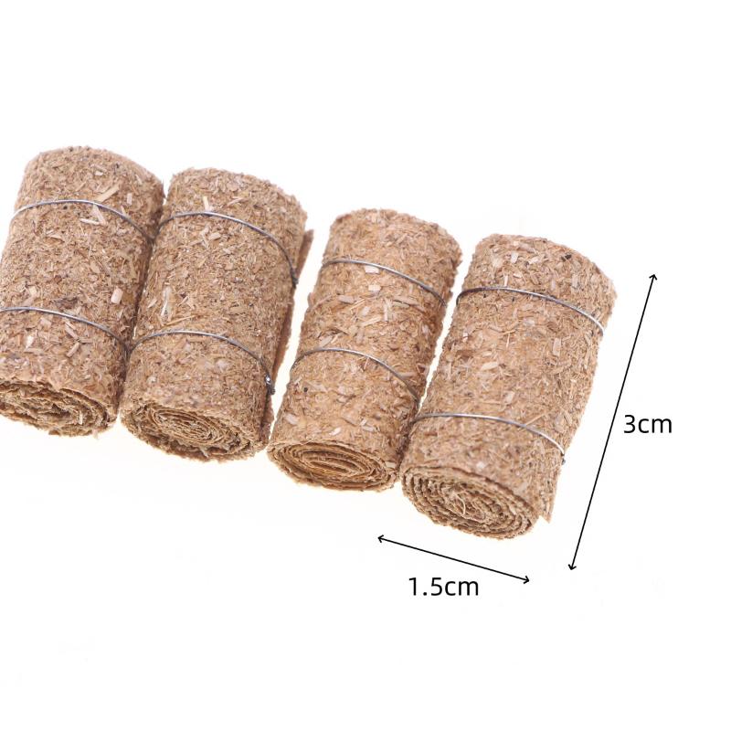 4 Stück 1/12 Puppenhaus Mini Heuballen Heuhaufen Modell Puppenhaus Bauernhof Dekoration Spielzeug Puppenhaus Mikro-Szenen Dekor Zubehör