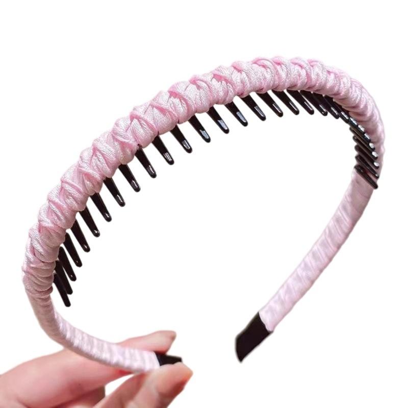 NonSlip Resin Cotton Hair Band For Women Workouts Spa Face Washing Secure Grip With Teeth Elastic Thin Headbands Multiple Colors