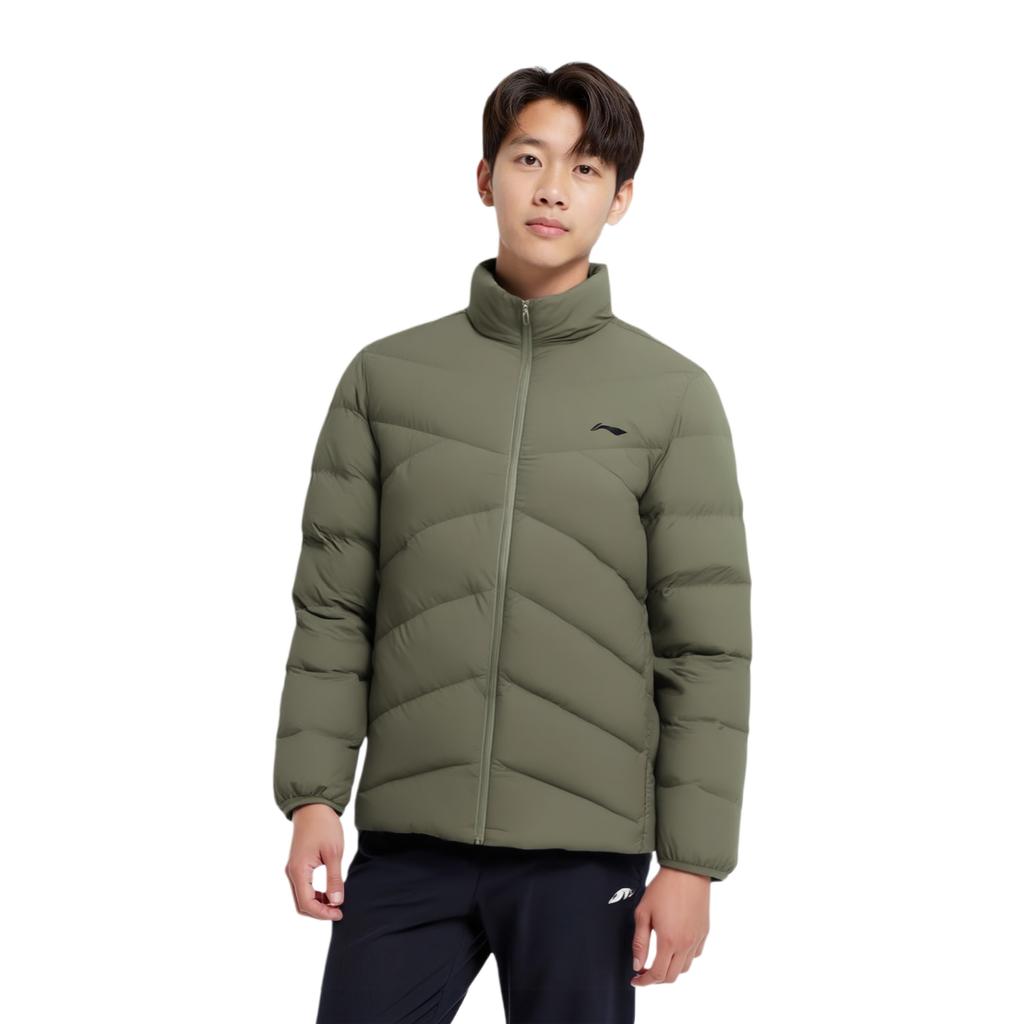 Li Ning Fitness Series Down Jacket Men's Army Canvas Green AYMU563-08