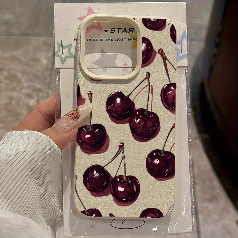 

Watercolor Red Cherry Pattern Design Protective Cover for iPhone 17 16 15 14 13 12 11 16E Series Pro Max Plus iphone 14 Plus