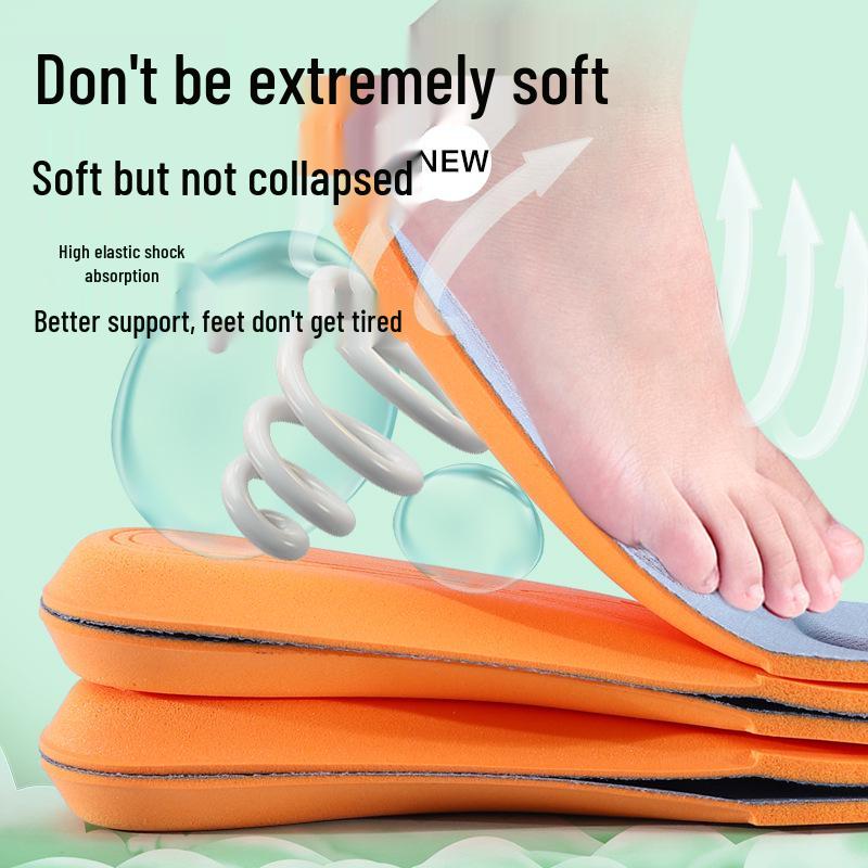 Unisex Sweat-Absorbent Breathable Massage Insoles with Soft Sole & Deodorizing 4D Design for Military Training