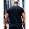European Size Men's Christian Graphic T-Shirt, Casual Crew Neck, Short Sleeve, Black with Golden Print, Large Sizes Available