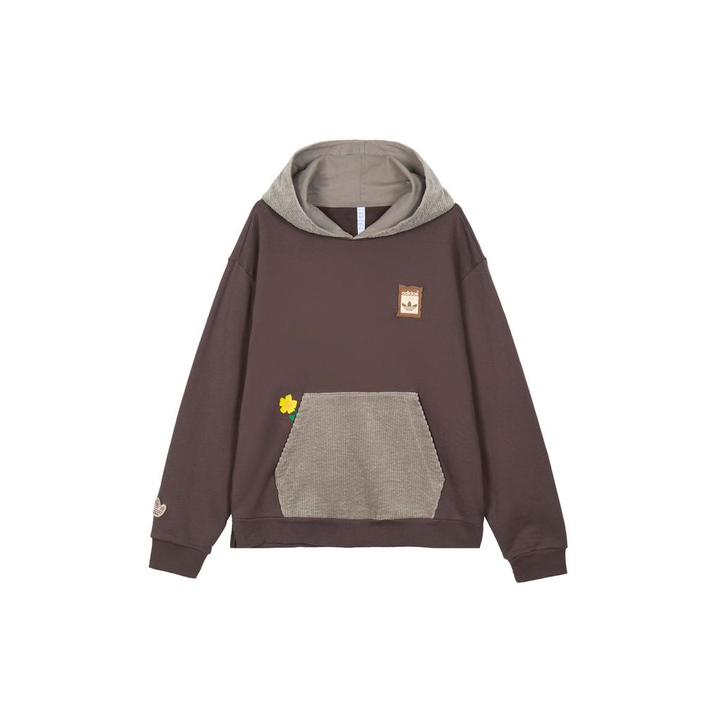Adidas Originals X Melting Sadness Rabbit Hole Series Hoodie With Contrast Logo Embroidery Unisex Tops Brown HY4187