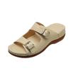 Spring and summer women's shoes large size thick-soled wedge heels women's cool slippers fashion casual double buckle with cool slippers