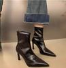 Fashion 2025 Spring Pointed Toe Women Modern Ankle Boots Fashion Soft Leather Short Booties Concise Stiletto High Heels Shoe Botas Mujer