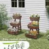 3-Tiers Carbonized Wooden Raised Garden Bed Tiered Planter Box Vertical Garden Planter Wood Plant Stand Kit for Vegetables Flow