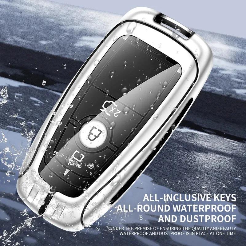 Autoaufkleber 2026 Ford Neu 2025 Heißes Auto Metall Leder Schlüsselanhänger Hülle Ford Fusion Edge Mustang Explorer Expedition Bronco Ecosport