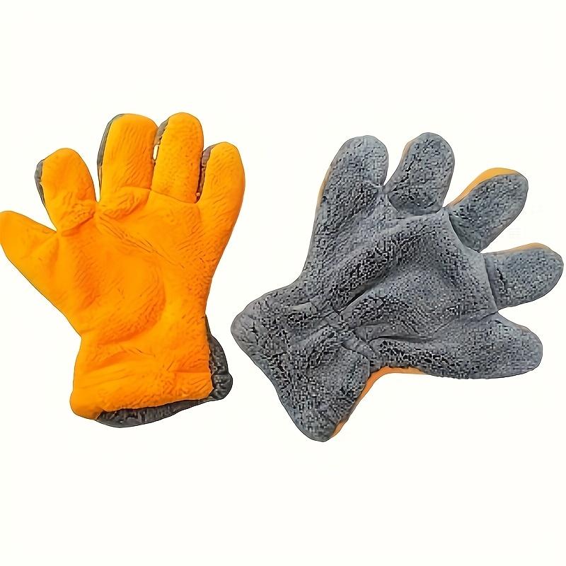 1 piece of coral fleece car wash gloves - scratch-free microfiber, reusable
