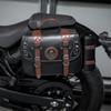 Large Capacity Motorcycle Saddlebags PU Leather Waterproof Side Bag Vintage Style Side Bag for Bike  Enthusiasts