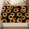 Wooden Sunflower Carpet Mat Rug Floral Pattern Home Decoration Living Room Bedroom Modern Floor Decor Home Welcome Mat
