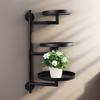Rotating Window Plant Shelf Metal 3-Tier Floating Plant Display Stand Wall Mount Potted Plant Holder for Indoor Outdoor Home Office Bedroom Decor