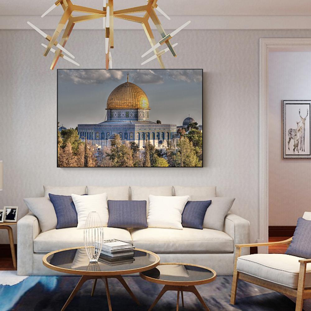 Masjid Al Aqsa of The Rock Cavans Gemälde realistische Moschee Poster und Drucke Wandkunst Bild für Wohnzimmer Home Decor Cuadros