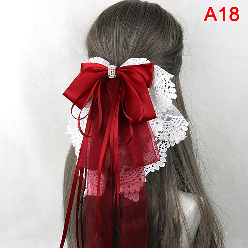 

1Pcs Покоївка Принцеса Лоліта Мереживний Бант Шпилька Заколка Пов язка Косплей With lace вина червоного кольору