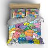 Colorful Monsters Cartoon Decoration Set Exquisite Three-Piece Bedding Set Gift For Kids And Adults