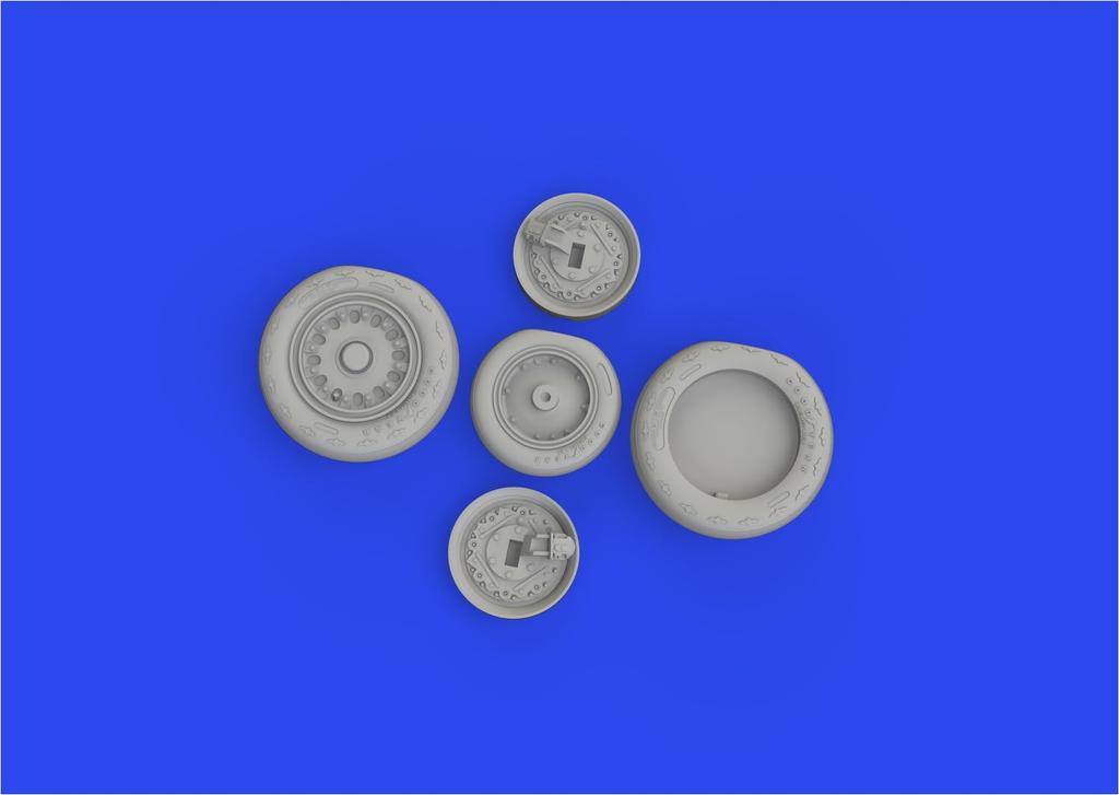 Eduard 1/48 Brassin Saab J35 Draken Wheel Type 1 (for Hasegawa) Plastic Model Kit Parts EDU648934