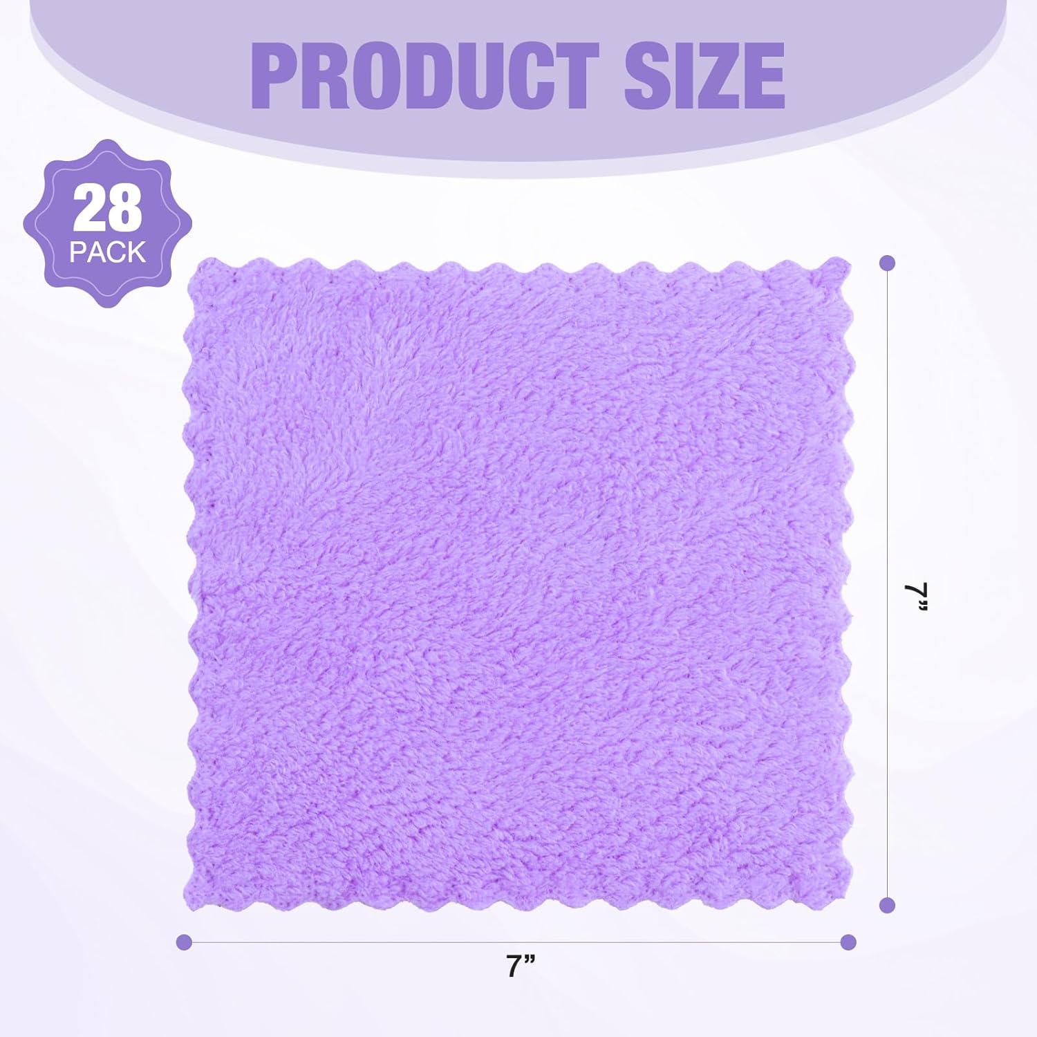 Салфетки для снятия макияжа, 28 шт. - Очень мягкие, премиальные, коралловый бархат, для очищения лица, 7x7 дюймов, высоко впитывающие, многоразовые из микрофибры, для