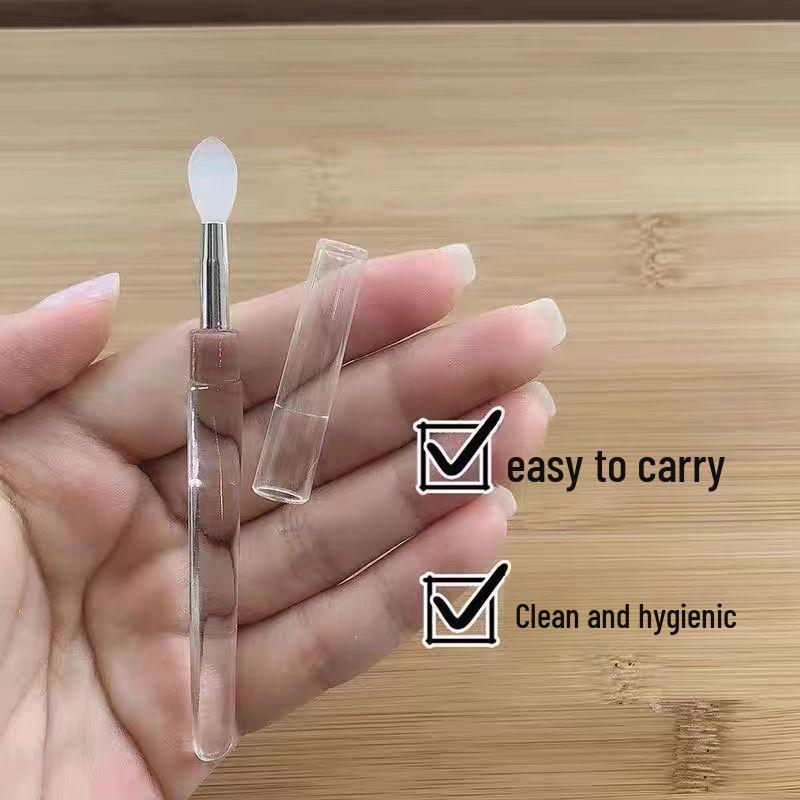Nierle Silicone Lip Brush: Portable, Dustproof with Cover for Lipstick, Lip Mask, Lip Balm & Sequin Eye Shadow.