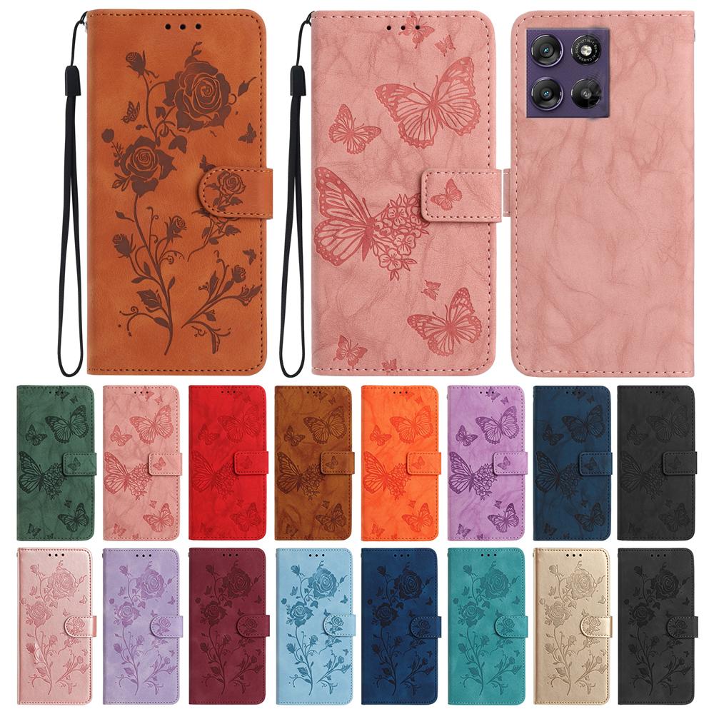 Leather Phone Case For Motorola Moto Edge 70 60 Fusion 50 Pro 40 Neo G 5G Shockproof Embossing Print Card Slots Wallet Cover