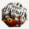 Halloween Spooky Gnomes&Pumpkins DecorUmbrella with Cute Design,Portable 3-Fold Compact Umbrella for Men&Women,Valentine's Day Mother's Day
