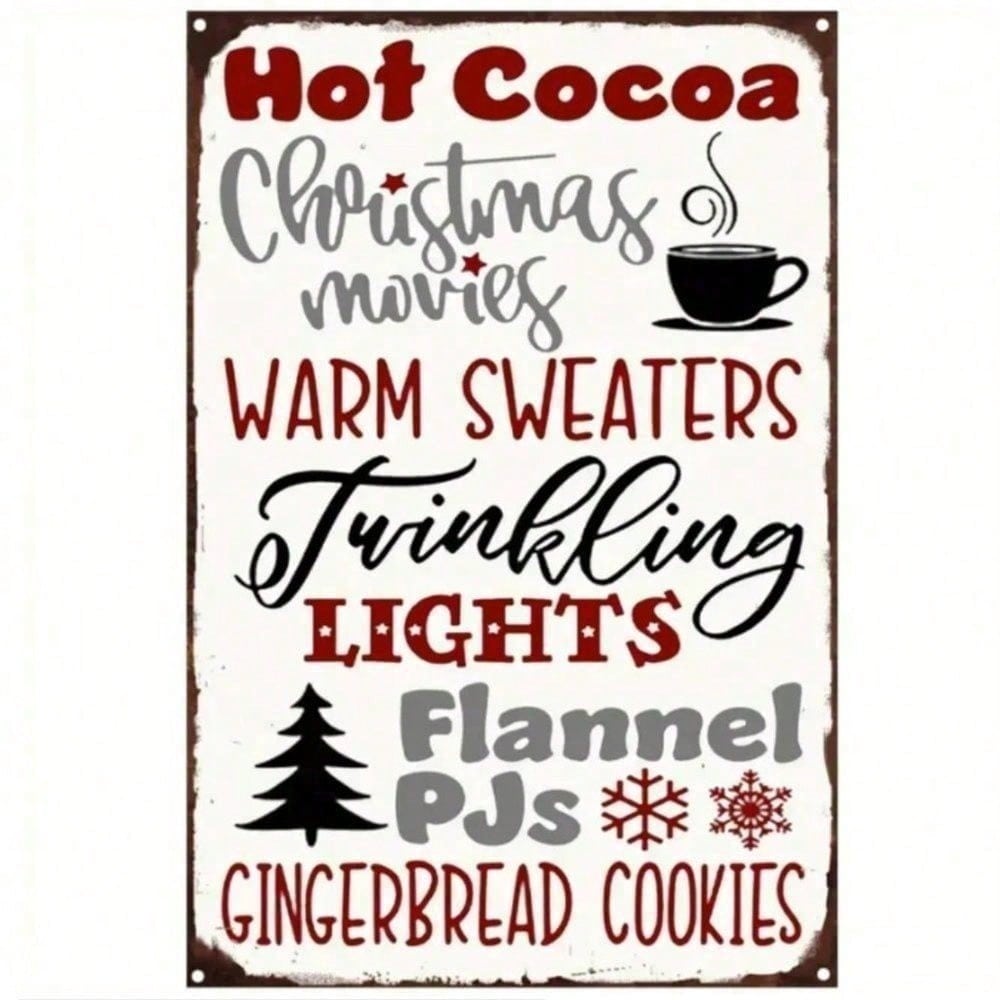 

Retro Metal Wall Sign Vintage Christmas Decor Rustic Farmhouse Wall Art with Inspirational Quotes 20x30cm（7.8x11.8inch）