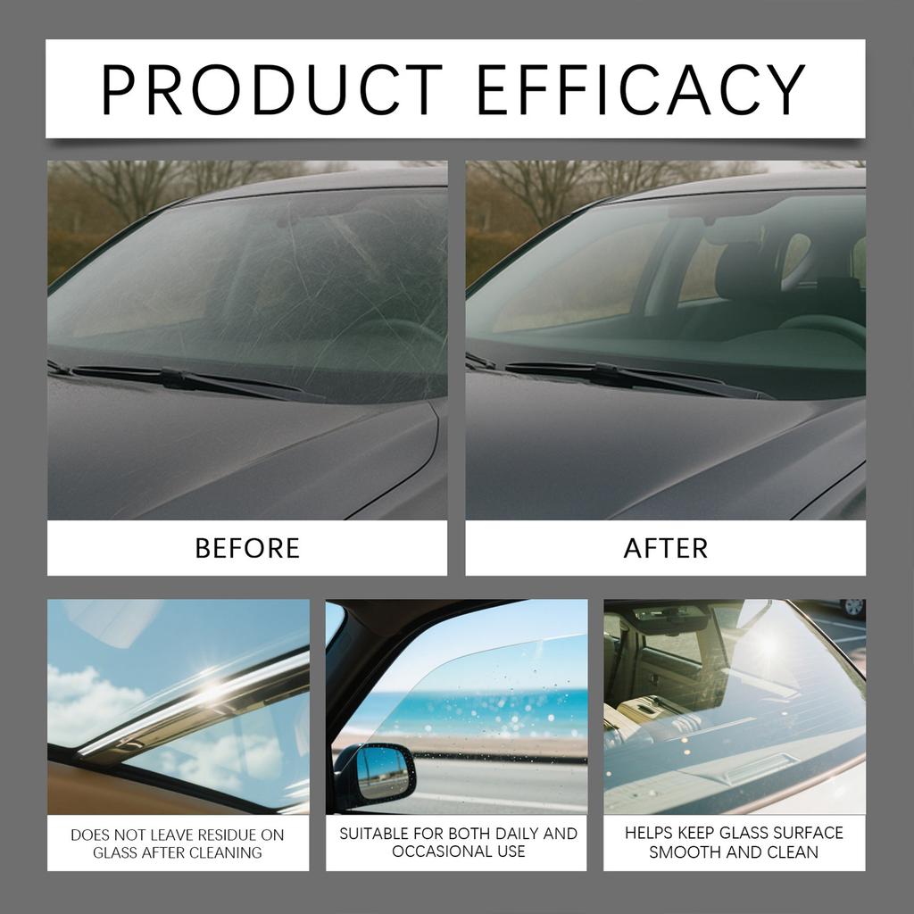 Car Glass Oil Film Cleaning Brush with Microfiber Head Removes Water Stains Grease for Windshield Mirror Easy Use Tool