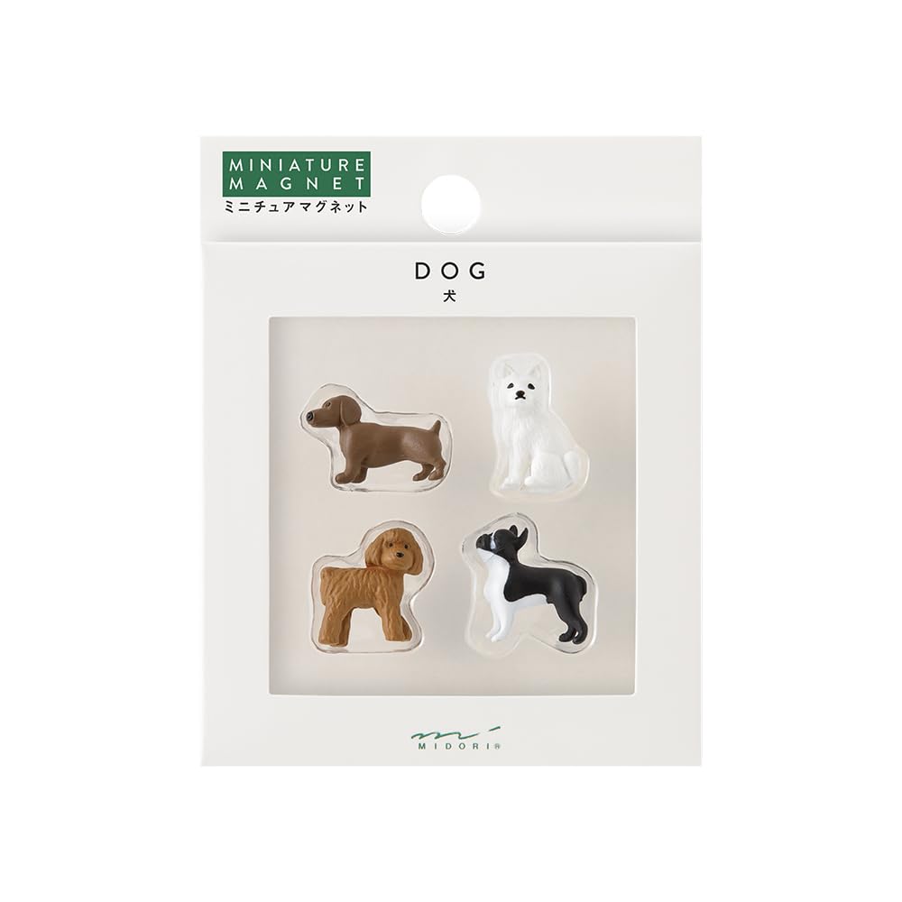 

Midori Mini Dog 43420006 Magnets, 4-Pack, Design,