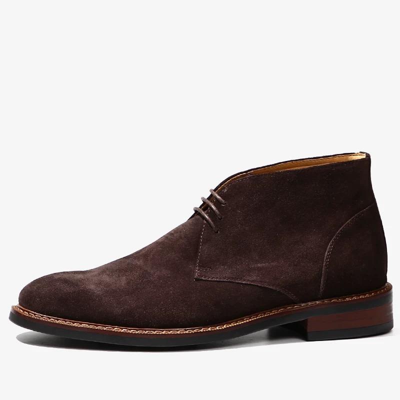 

Модные мужские ботильоны ручной работы из натуральной кожи, замшевые ботинки из коровьей кожи, повседневные осенние ботинки для мужчин, обувь для ходьбы 44 кофейный