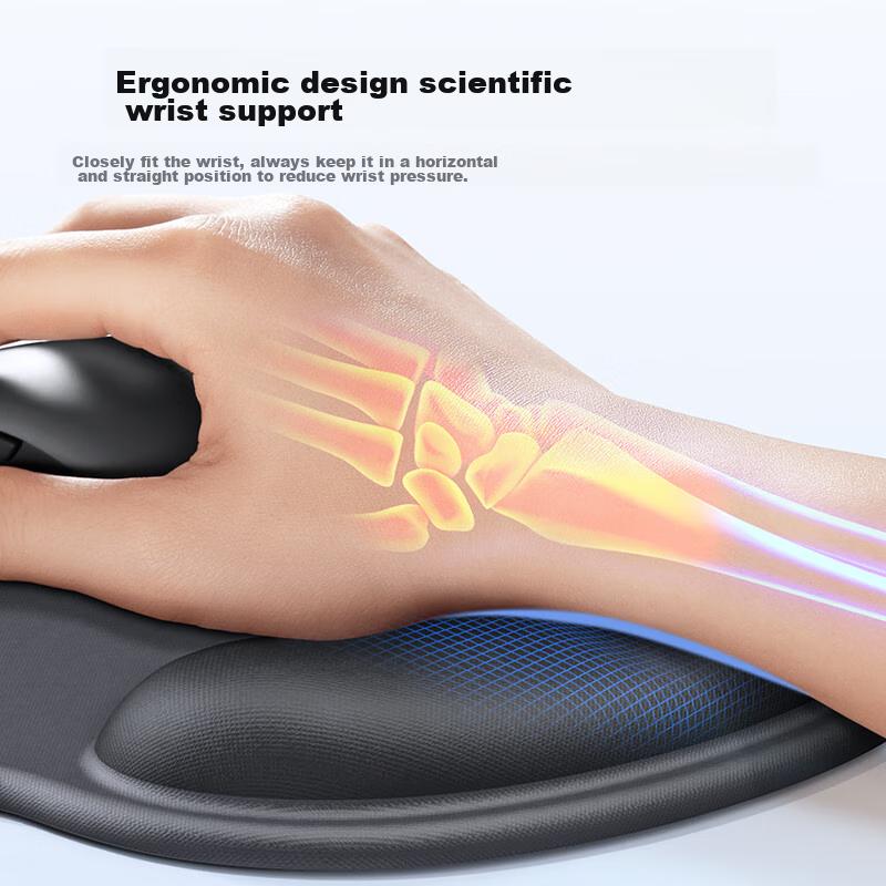 UGREEN Mouse Pad Wrist Rest, Ergonomic Wrist Support [Soft Memory Foam], Laptop Desktop Silicone Non-Slip Hand Rest, Office And Mouse Pad And Wome