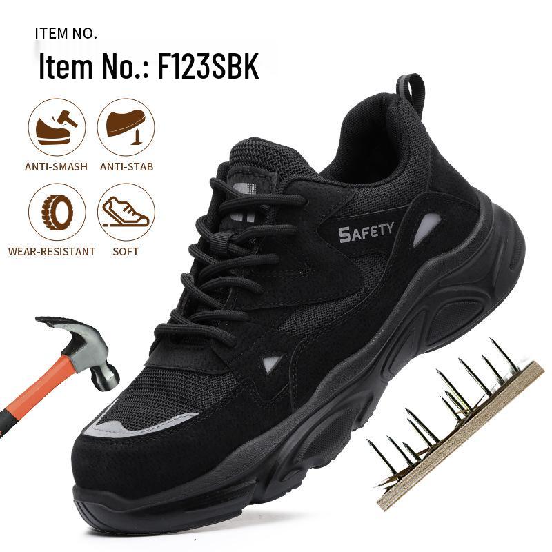 Men's Breathable Steel Toe Safety Shoes: Anti-Smash, Anti-Puncture, Wear-Resistant, Comfortable Summer Protection Footwear