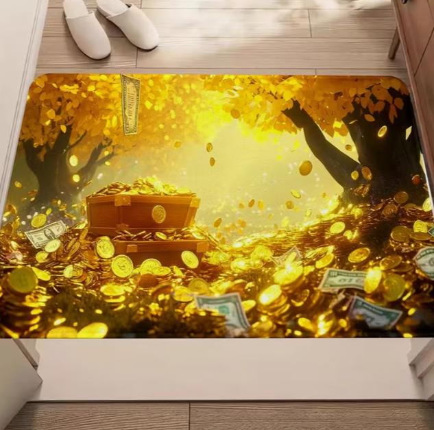 

Retro Dollar Area Door Mat Anti Slip Mat Machine Washable, Living Room Office Bedroom Garden Courtyard Decoration Mats 40cm x 60cm
