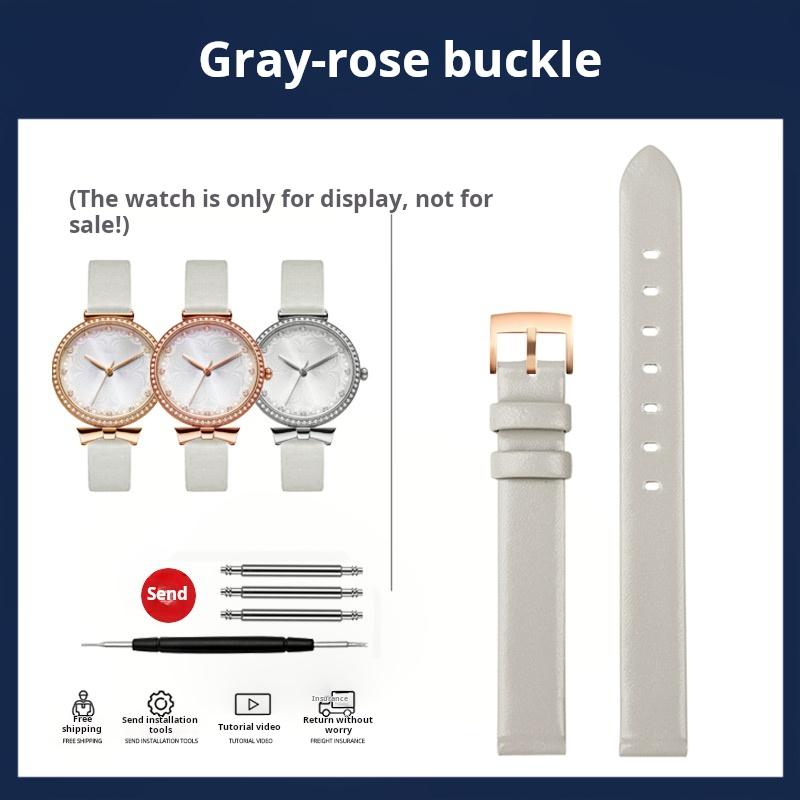 

For any brand Cowhide Genuine leather Watch strap Women Pink red gray white 12mm 14mm WatchBand Small Size wristband with tools Width 12mm