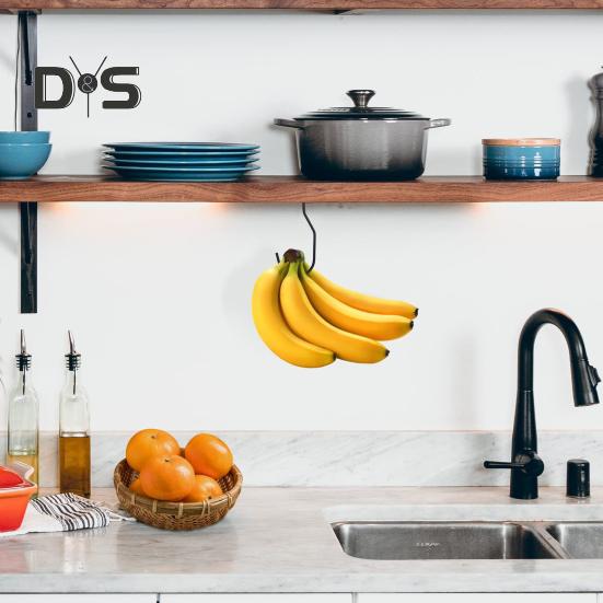 Banana Hook 13LB Load-capacity Foldable Design Self-Adhesive Simple Installation Under-Cabinet Banana Hanger Storage Hook